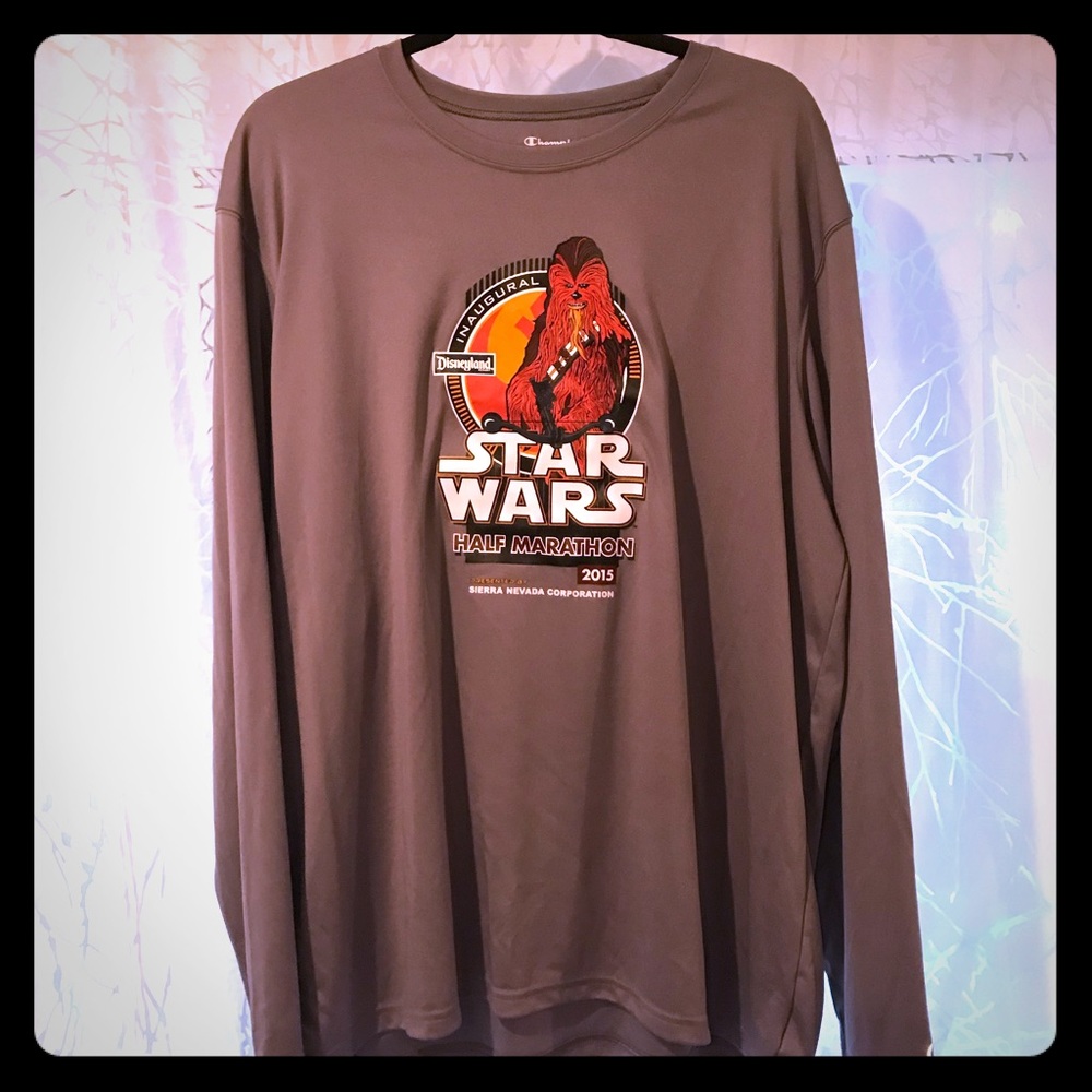 RunDisney Inaugural 2015 Star Wars Half Marathon Shirt XL Gray Disneyland NWOT